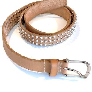 Joe Jeans silver spike leather belt